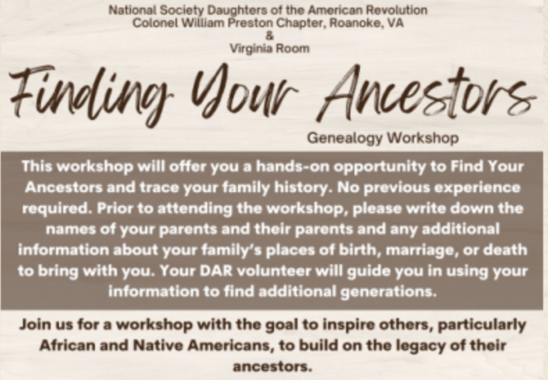 Finding Your Ancestors Genealogy Workshop